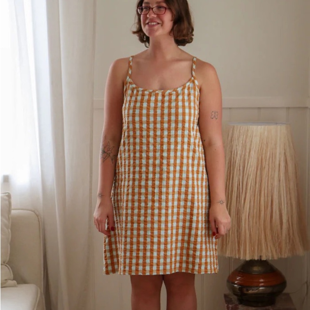 Mosey Me Honey Blue Seersucker Slip Dress